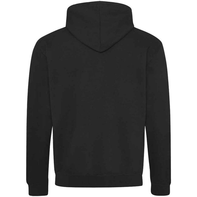 Jet Black-Orange Crush - Back - Awdis Mens Varsity Full Zip Hoodie