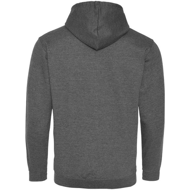Charcoal-Jet Black - Back - Awdis Mens Varsity Full Zip Hoodie