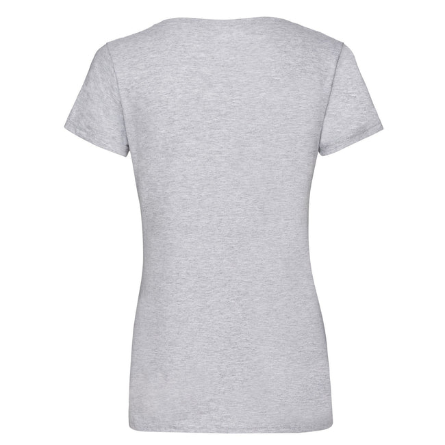 Heather Grey - Back - Fruit of the Loom Womens-Ladies Heather V Neck Lady Fit T-Shirt