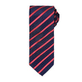 Navy-Red - Front - Premier Mens Stripe Tie