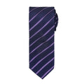 Navy-Purple - Front - Premier Mens Stripe Tie