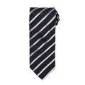 Black-Silver - Front - Premier Mens Stripe Tie