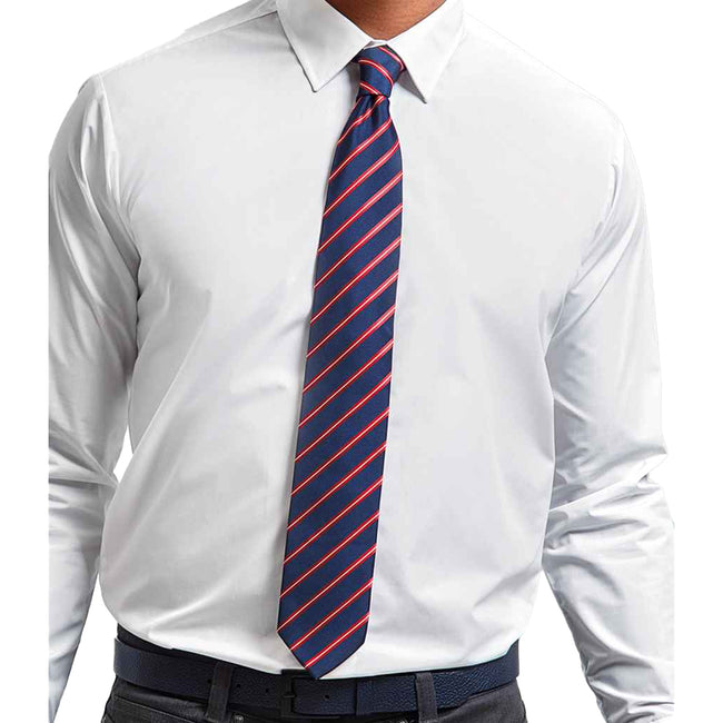 Navy-Red - Back - Premier Mens Stripe Tie