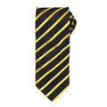 Black-Gold - Front - Premier Mens Stripe Tie