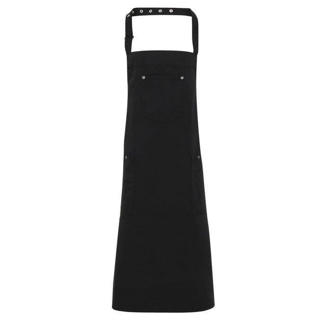 Black - Front - Premier Unisex Adult Twill Chino Full Apron