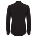 Black - Back - Henbury Womens-Ladies Antibacterial Mandarin Collar Roll Sleeve Shirt
