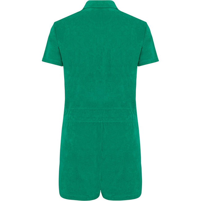 Green - Back - Native Spirit Womens-Ladies Terry Towel Short Playsuit