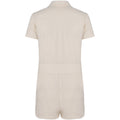 Ivory - Back - Native Spirit Womens-Ladies Terry Towel Short Playsuit