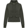 Organic Khaki - Front - Native Spirit Womens-Ladies Full Zip Hoodie