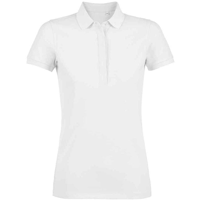 Optic White - Front - NEOBLU Womens-Ladies Owen Piqué Polo Shirt