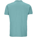 Pool Blue - Back - SOLS Mens Planet Piqué Organic Polo Shirt