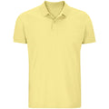 Light Yellow - Front - SOLS Mens Planet Piqué Organic Polo Shirt