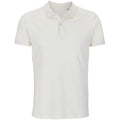 Off White - Front - SOLS Mens Planet Piqué Organic Polo Shirt
