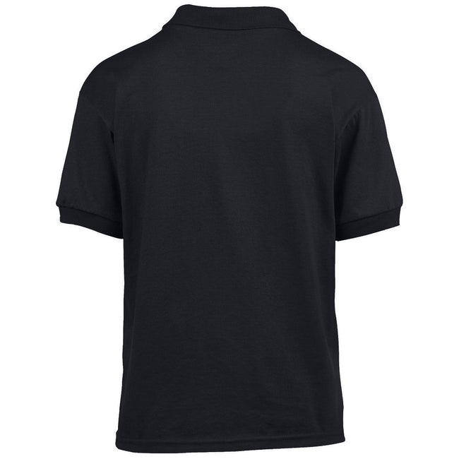 Black - Back - Gildan Childrens-Kids Plain Jersey Polo Shirt