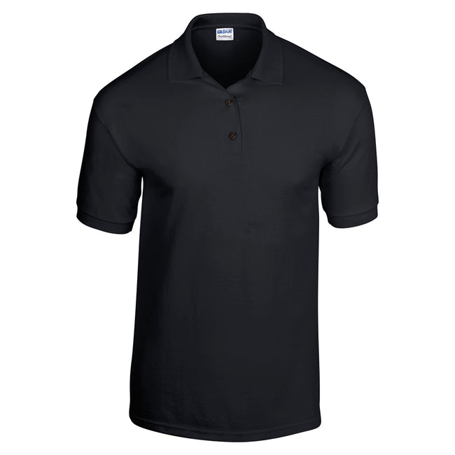 Black - Front - Gildan Childrens-Kids Plain Jersey Polo Shirt
