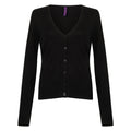 Black - Front - Henbury Womens-Ladies Lightweight V Neck Cardigan