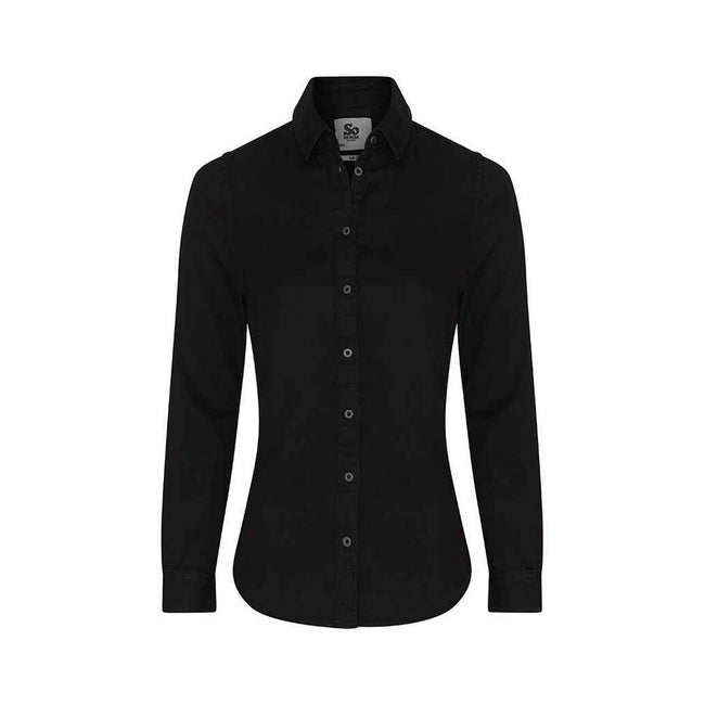 Black - Front - So Denim Womens-Ladies Lucy Denim Shirt