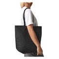 Black-Charcoal Melange - Back - Bagbase Premium Felt Tote Bag
