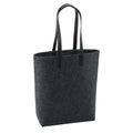 Black-Charcoal Melange - Front - Bagbase Premium Felt Tote Bag