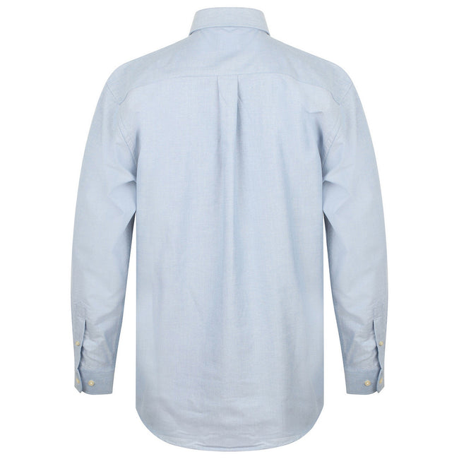 Blue - Back - Henbury Mens Classic Oxford Long-Sleeved Formal Shirt