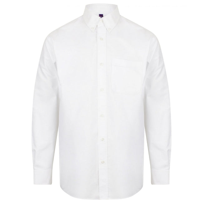 White - Front - Henbury Mens Classic Oxford Long-Sleeved Formal Shirt