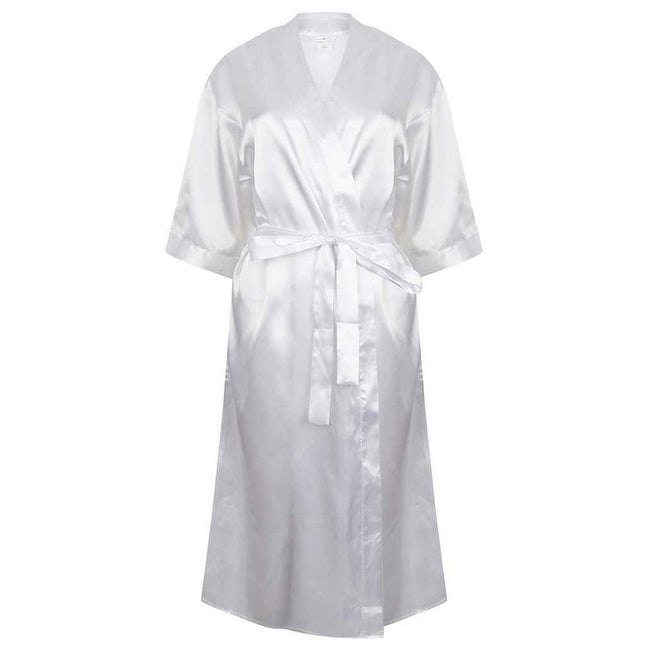 White - Front - Towel City Womens-Ladies Satin Robe