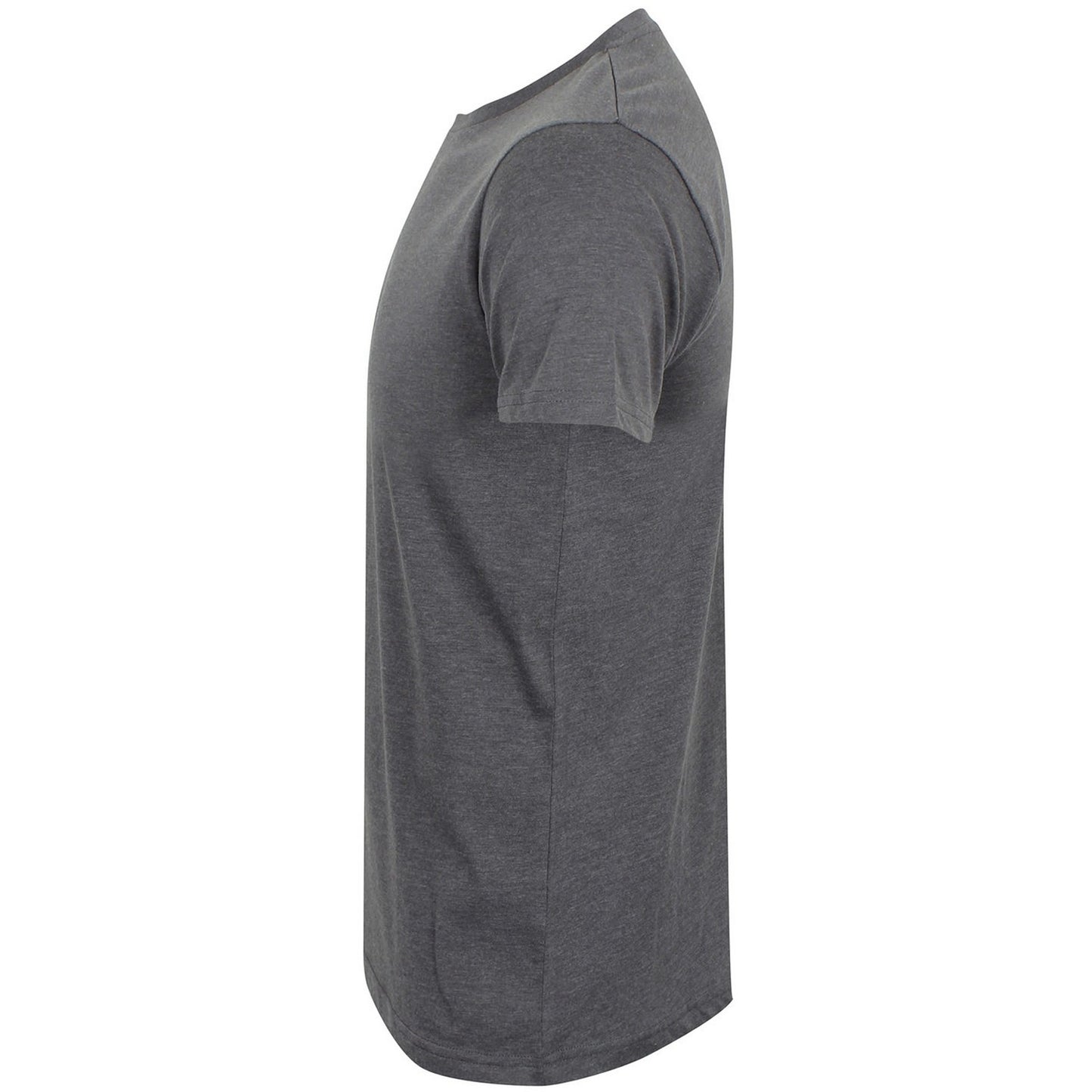 Heather Charcoal - Side - Skinni Fit Mens Feel Good Heather Stretch T-Shirt
