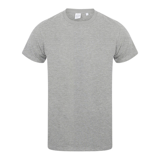 Heather Grey - Front - Skinni Fit Mens Feel Good Heather Cotton Stretch T-Shirt