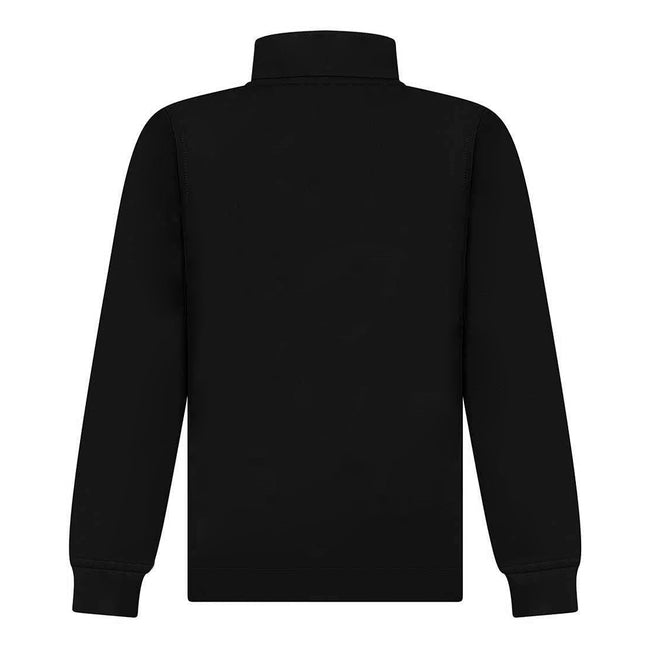 Black - Back - Finden & Hales Childrens-Kids Quarter Zip Track Top