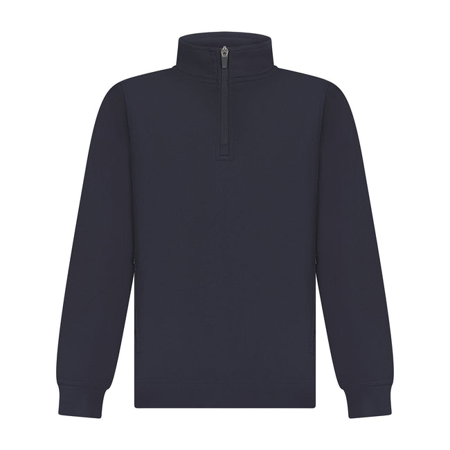 Navy - Front - Finden & Hales Childrens-Kids Quarter Zip Track Top