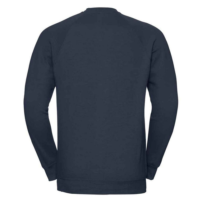 French Navy - Back - Russell Mens Spotshield Raglan Sweatshirt