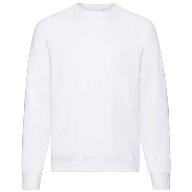 White - Front - Fruit Of The Loom Mens Classic Heather Raglan Sweatshirt