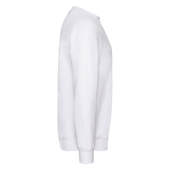 White - Side - Fruit Of The Loom Mens Classic Heather Raglan Sweatshirt