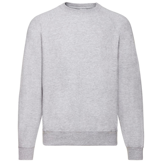 Grey - Front - Fruit Of The Loom Mens Classic Heather Raglan Sweatshirt