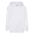White - Front - Fruit of the Loom Childrens-Kids Classic Heather Hooded Sweatshirt