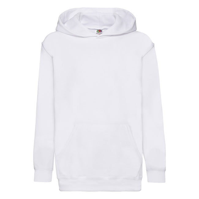 White - Front - Fruit of the Loom Childrens-Kids Classic Heather Hooded Sweatshirt