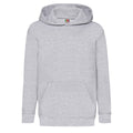 Grey - Front - Fruit of the Loom Childrens-Kids Classic Heather Hooded Sweatshirt