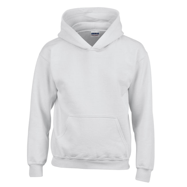 White - Front - Gildan Childrens-Kids Heavy Blend Hooded Sweatshirt