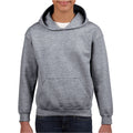 Graphite Heather - Side - Gildan Childrens-Kids Heavy Blend Hooded Sweatshirt