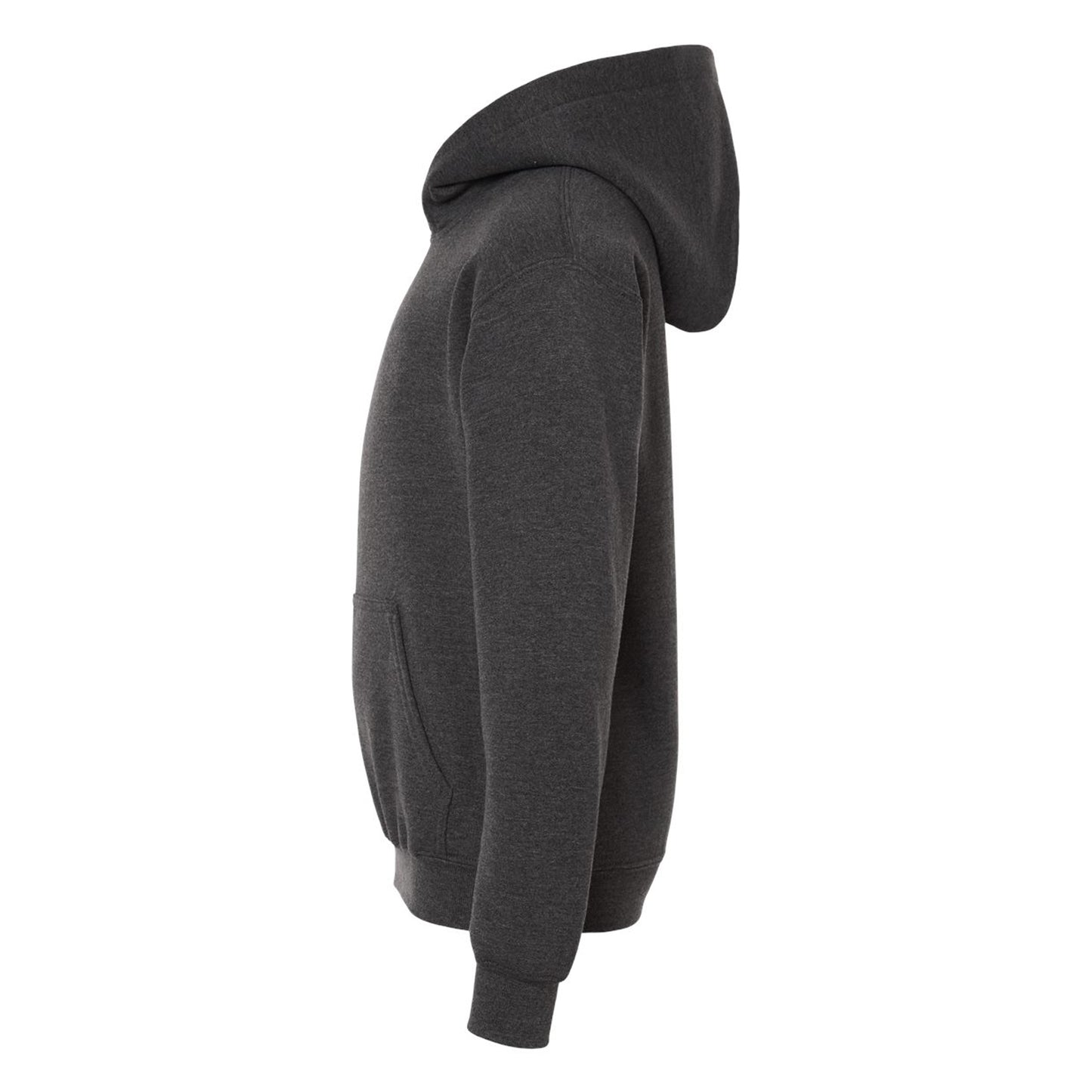 Fan Charcoal Heather - Side - Gildan Childrens-Kids Heavy Blend Hooded Sweatshirt