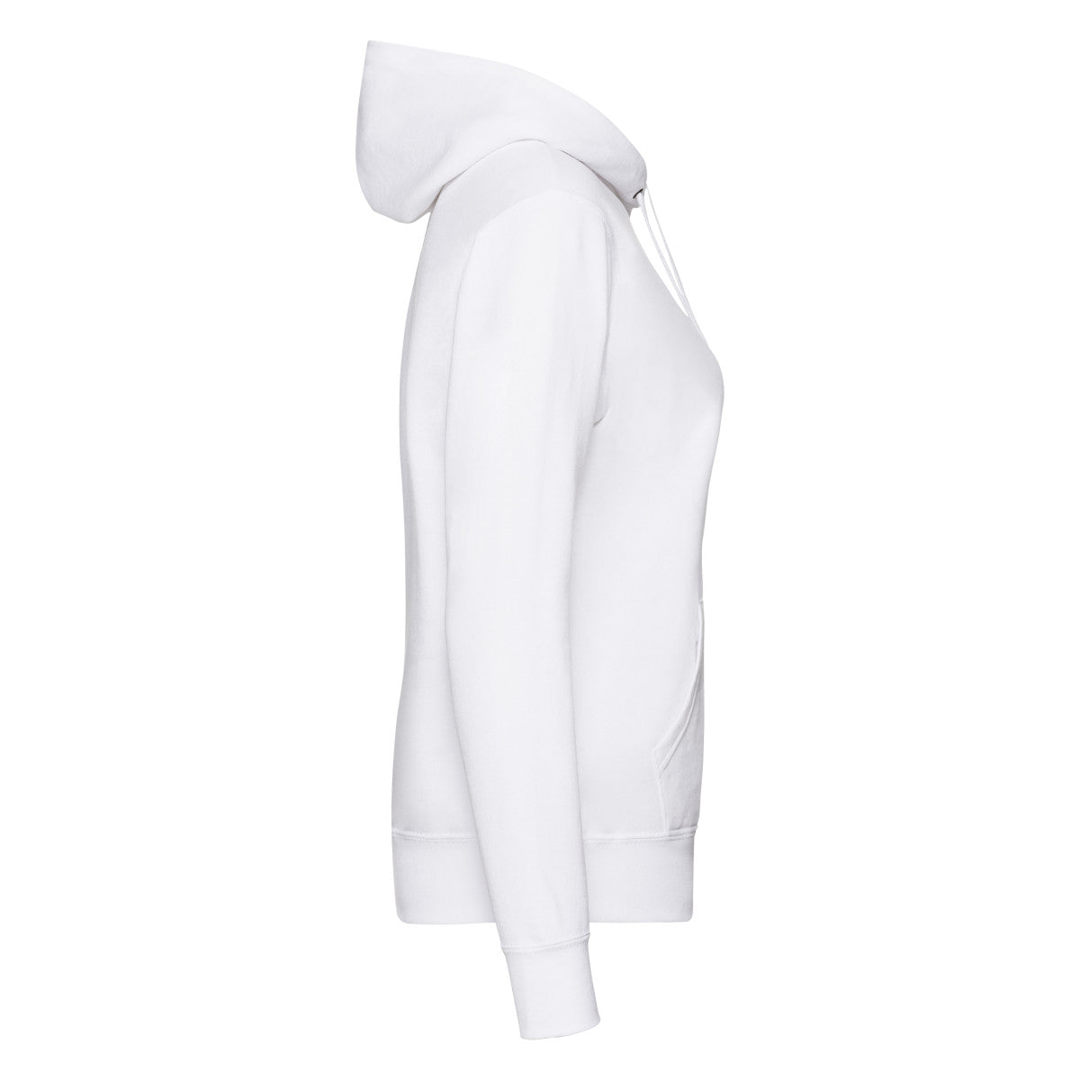 White - Side - Fruit Of The Loom Womens-Ladies Classic Hooded Lady Fit Sweatshirt