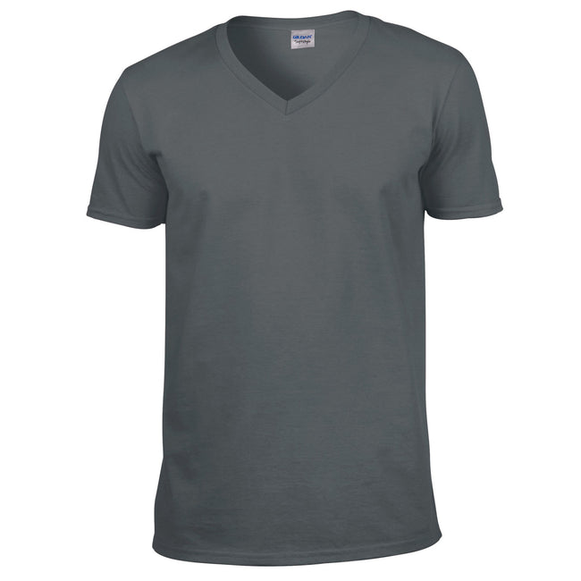 Charcoal - Front - Gildan Unisex Adult Softstyle V Neck T-Shirt