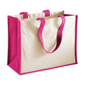 Fuchsia - Front - Westford Mill Classic Jute Shopper Bag