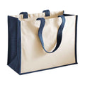 Navy - Front - Westford Mill Classic Jute Shopper Bag