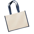 Navy - Back - Westford Mill Classic Jute Shopper Bag