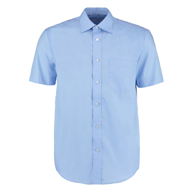 Light Blue - Front - Kustom Kit Mens Business Short-Sleeved Shirt