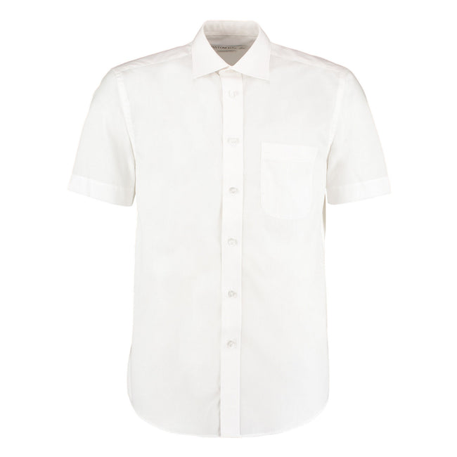 White - Front - Kustom Kit Mens Business Short-Sleeved Shirt