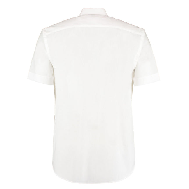 White - Back - Kustom Kit Mens Business Short-Sleeved Shirt