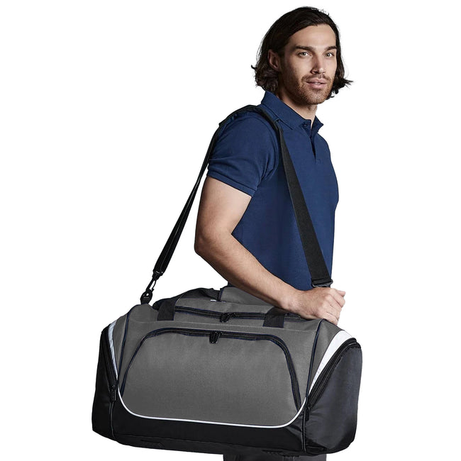 Graphite-Black-White - Back - Quadra Pro Team Duffle Bag