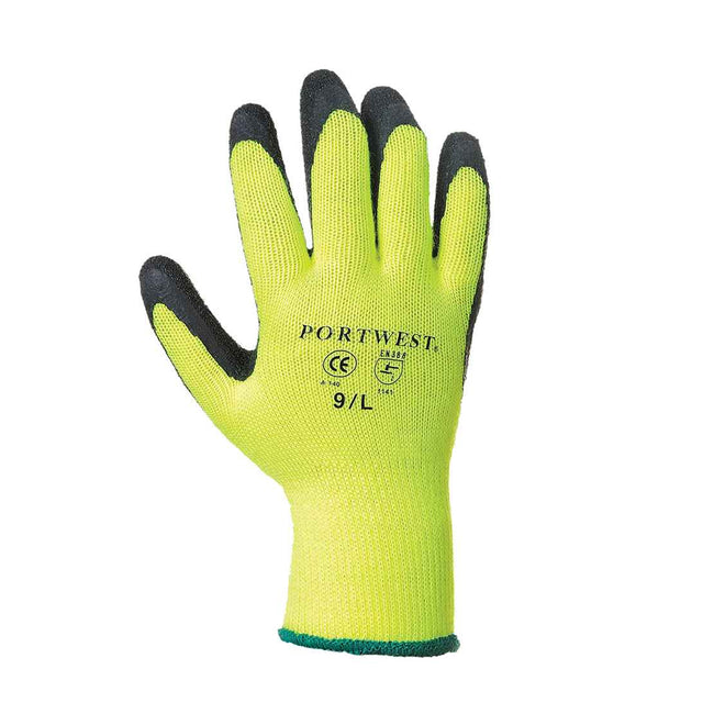 Yellow - Front - Portwest Unisex Adult Thermal Grip Gloves